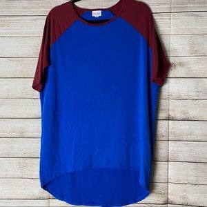 Blue and red Irma tunic top